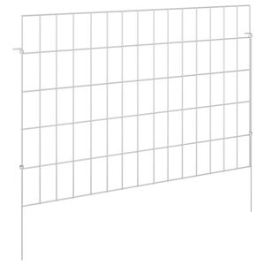 vidaXL Gartenzaun mit Pf&auml;hlen 12 stk. 75 x 50 cm Verzinkter Stahl