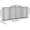 vidaXL Gabionen mit Hochbogen 4 Stk. 300x30x120/140cm Verzinktes Eisen