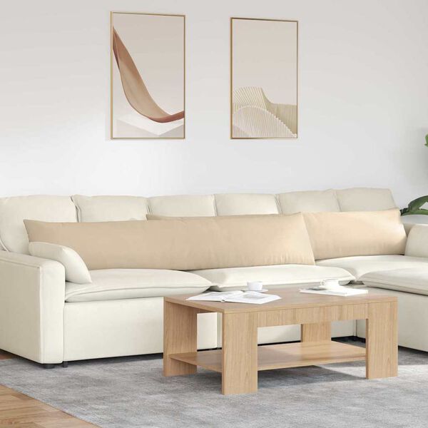 vidaXL Sofakissen 2 St&uuml;ck Creme 200 x 40 cm Stoff