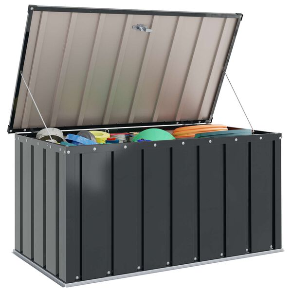 vidaXL Gartenlagerbox Schwarz 101 x 56,5 x 50 cm Stahl