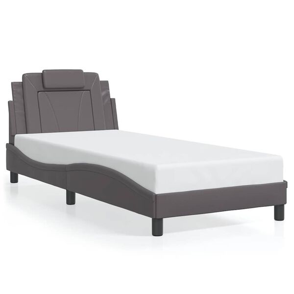 vidaXL Bettgestell "Viana" ohne Matratze Grau 80x200 cm Kunstleder