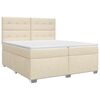 vidaXL Boxspringbett mit Matratze Creme 200 x 200 cm Stoff