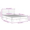 vidaXL Bettgestell Sonoma-Eiche 140x200 cm Holzwerkstoff und Metall