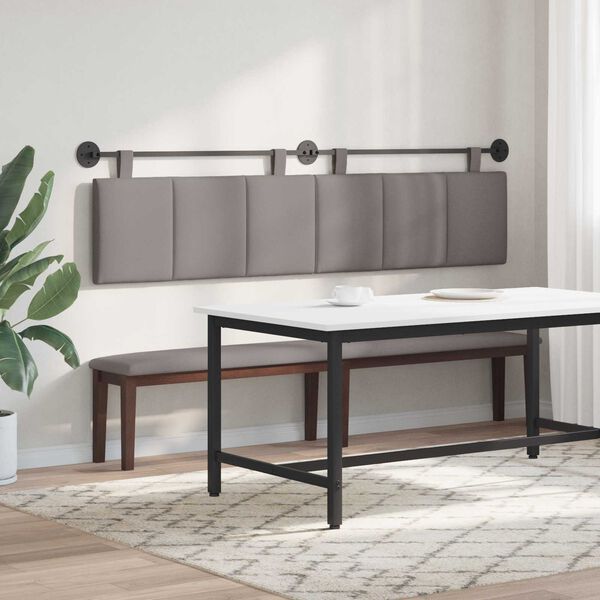 vidaXL H&auml;ngevorderseite Wandmontiert Taupe 210 x 55 x 5 cm Stoff