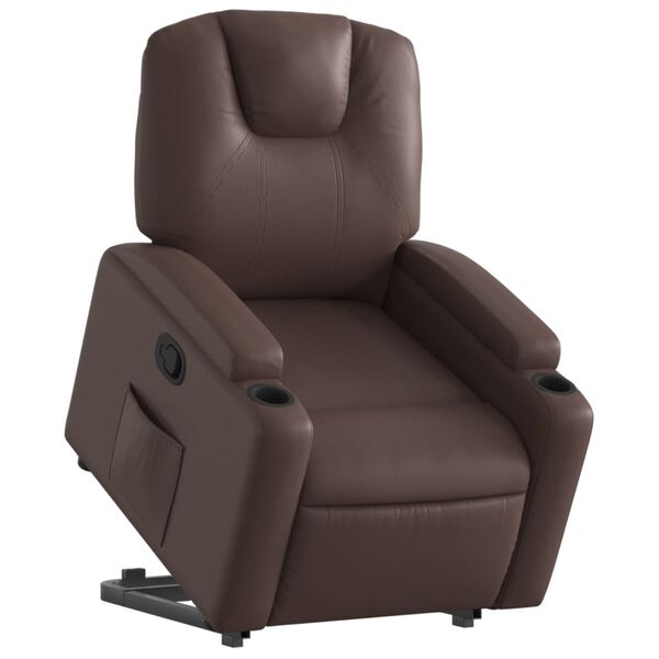 vidaXL Relaxsessel mit Aufstehhilfe Braun Kunstleder