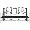 vidaXL Bettgestell mit Kopf- und Fu&szlig;teil Metall Schwarz 183x213 cm