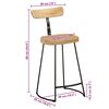 vidaXL Barhocker 2 Stk. 49x43x88 cm Mango Massivholz