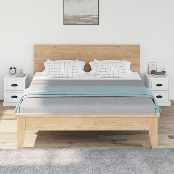 vidaXL Nachttische 2 Stk. Hochglanz-Wei&szlig; 39x39x47,5 cm Holzwerkstoff