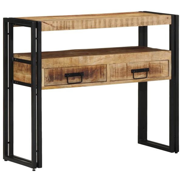 vidaXL Konsolentisch mit Regal Braun 90 x 33 x 75 cm Massivholz Mango