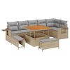 vidaXL Garten-Sofa-Set 9 pcs Beige Poly-Rattan