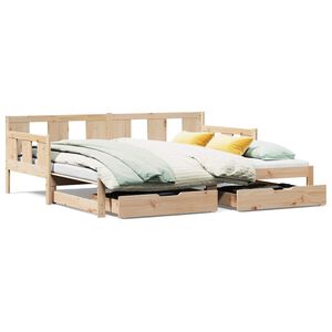 vidaXL Tagesbett Ausziehbar mit Schubladen ohne Matratze 90x190 cm