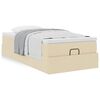 vidaXL Ottoman-Bett mit Matratze Creme 90x200 cm Stoff