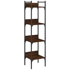 vidaXL B&uuml;cherregal 4 B&ouml;den Braun Eichen-Optik 35x30x138,5 cm