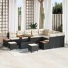 vidaXL Gartensofa-set 12 pcs Schwarz Poly-Rattan