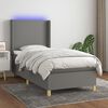 vidaXL Boxspringbett mit Matratze & LED Dunkelgrau 80x200 cm Stoff
