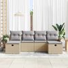 vidaXL Gartensofa-set mit Kissen 6 pcs Beige und Hellgrau Poly-Rattan