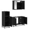 vidaXL Badezimmerm&ouml;bel-Set 3 pcs Schwarz Eichen-Optik Holzwerkstoff