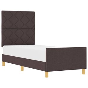 vidaXL Bettgestell mit Kopfteil Dunkelbraun 80 x 200 cm Stoff