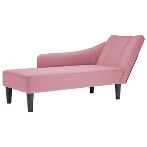 vidaXL Chaiselongue mit Rechter Armlehne Rosa Samt