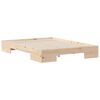 vidaXL Bodenbettgestell Braun 135 x 190 cm Massivholz Kiefer