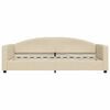 vidaXL Tagesbett Ausziehbar mit Schubladen Creme 90x200 cm Stoff