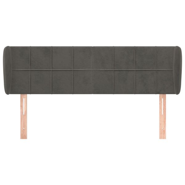 vidaXL Kopfteil mit Ohren Dunkelgrau 147x23x78/88 cm Samt