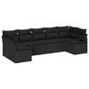 vidaXL Gartensofa-set 7 stk. Schwarz Poly-Rattan