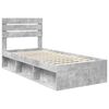 vidaXL Bettrahmen Beton Grau 90 x 190 cm Massives Kiefernholz