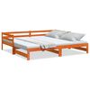 vidaXL Tagesbett Ausziehbar Wachsbraun 90x200 cm Massivholz Kiefer