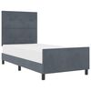 vidaXL Boxspringbett mit Kopfteil Dunkelgrau 80 x 200 cm Samt