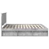 vidaXL Bettrahmen mit Kopfteil Beton 200 x 200 cm Massives Kiefernholz