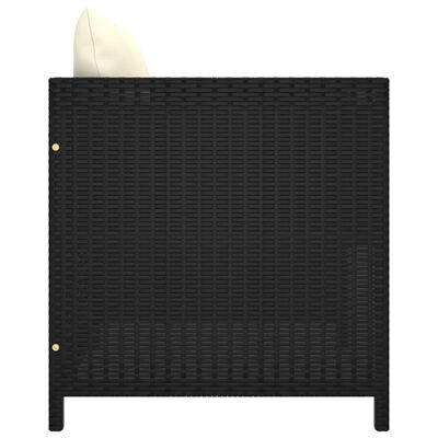 vidaXL 12-tlg. Garten-Lounge-Set mit Kissen Poly Rattan Schwarz