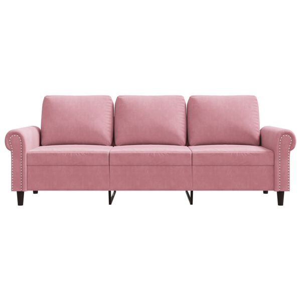 vidaXL 3-Sitzer-Sofa Rosa 180 cm Samt