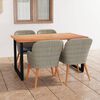 vidaXL 5-tlg. Garten-Essgruppe mit Kissen Poly Rattan Braun