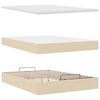 vidaXL Ottoman-Bett mit Matratze Creme 140x200 cm Stoff