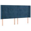 vidaXL LED Kopfteil Dunkelblau 163x16x118/128 cm Samt