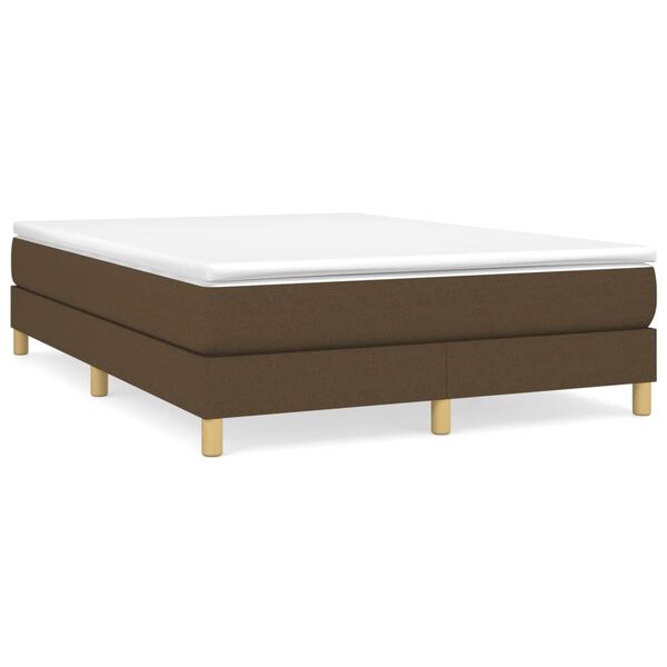 vidaXL Boxspringbett mit Matratze Dunkelbraun 140x190 cm Stoff