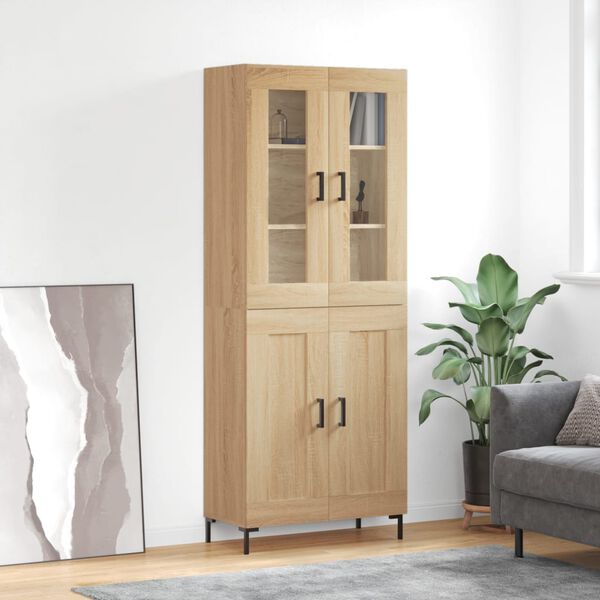 vidaXL Highboard Sonoma-Eiche 69,5x34x180 cm Holzwerkstoff