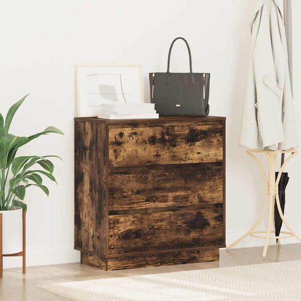 vidaXL Nachttisch Ger&auml;ucherte Eiche 71 x 34,5 x 75 cm Holzwerkstoff