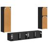 vidaXL TV-Schrankset Wandmontiert 4 pcs Schwarz Holzwerkstoff