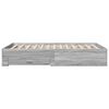 vidaXL Bettgestell mit Schubladen Grau Sonoma 120x190 cm Holzwerkstoff