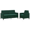 vidaXL Sofa Set mit Stauraum 2 stk. Dunkelgr&uuml;n Polyester