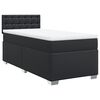 vidaXL Boxspringbett mit Matratze Schwarz 90x200 cm Kunstleder