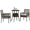 vidaXL Garten Essgruppe 3 pcs Braun Poly Rattan
