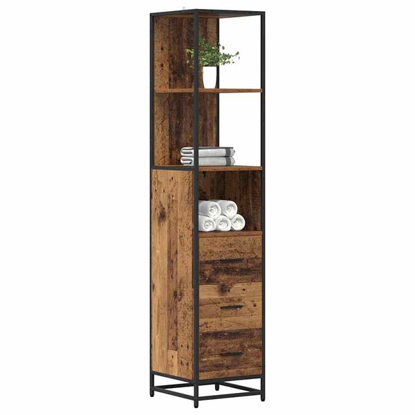 vidaXL Badezimmerm&ouml;bel-Set Altholz 35 x 37,5 x 166 cm Holzwerkstoff