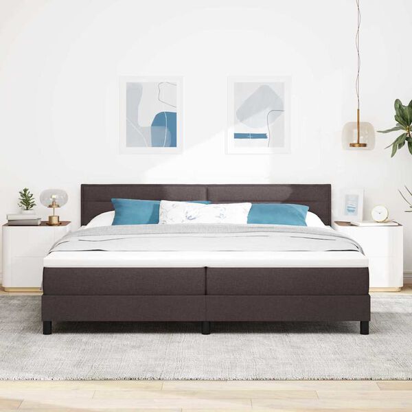 vidaXL Boxspringbett mit Matratze Dunkelbraun 200 x 200 cm Stoff