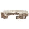vidaXL Gartensofa-set 13 pcs Beige Poly-Rattan