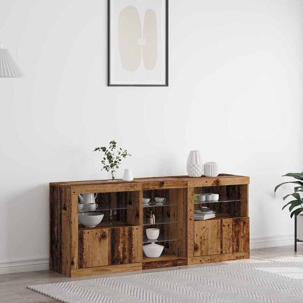 vidaXL LED-Sideboard Altholz 162 x 37 x 67 cm Holzwerkstoff