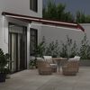 vidaXL Markise Manuell mit LED Weinrot 450x300 cm