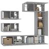 vidaXL 6-tlg. TV-Schrank-Set Grau Sonoma Holzwerkstoff